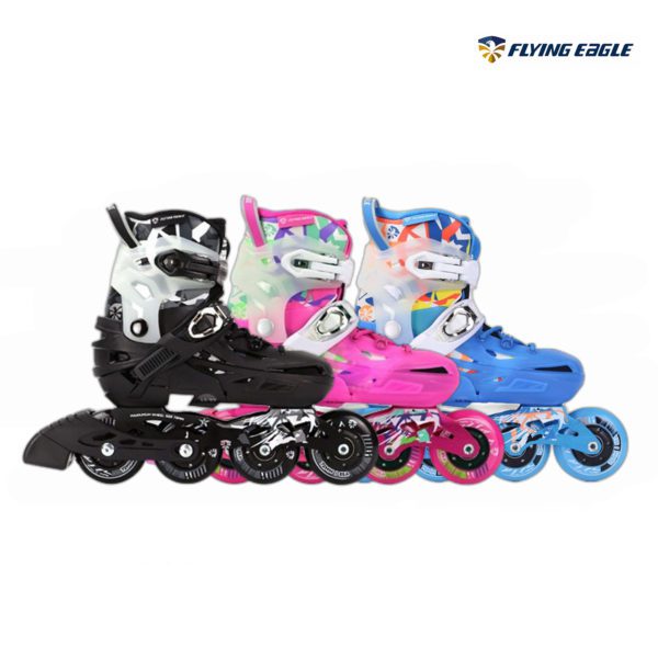 Giày patin Flying Eagle S6S+ New ba màu đen, hồng, xanh dương có cổ shell nhựa trong