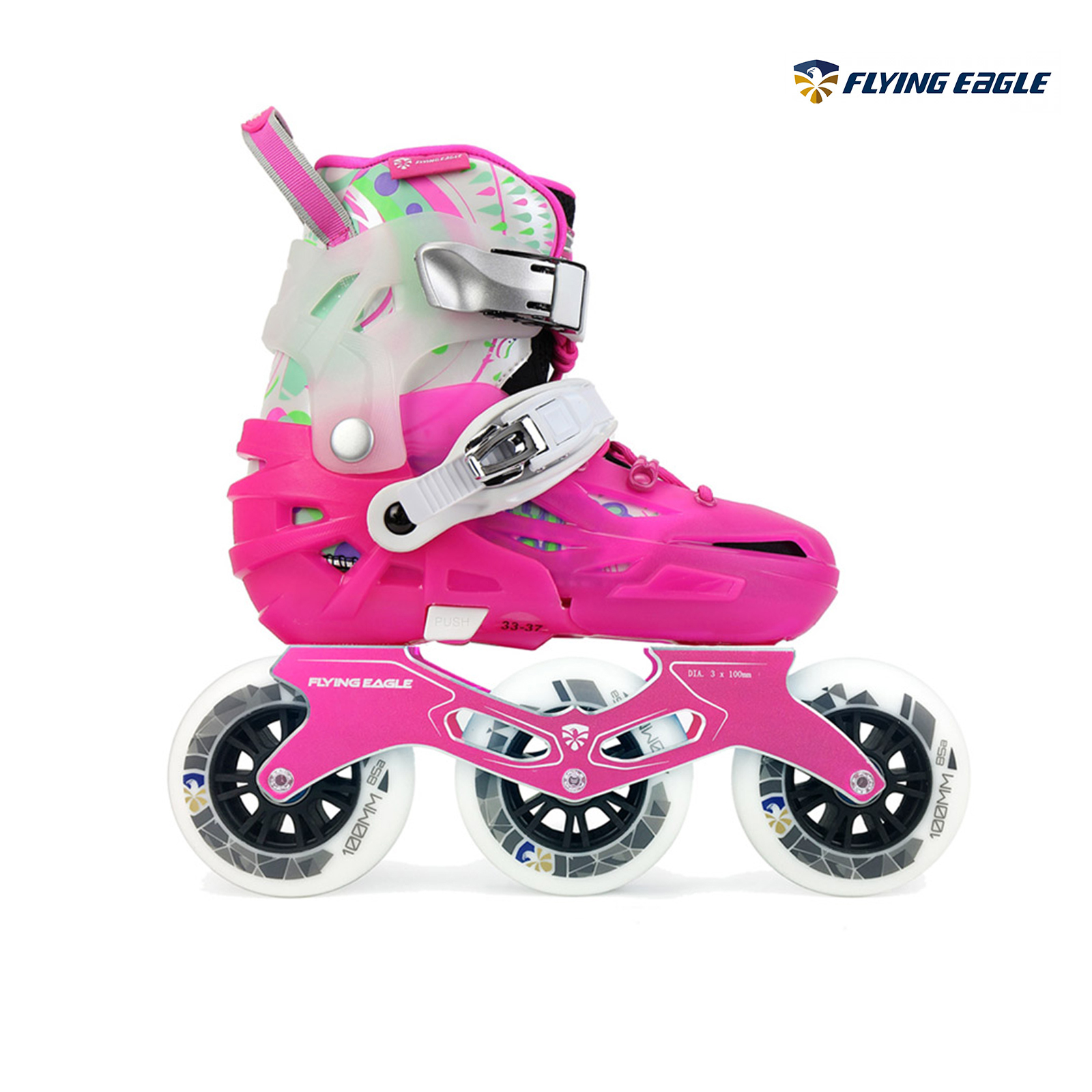 Giày patin Flying Eagle S6 Triple màu hồng cho bé gái
