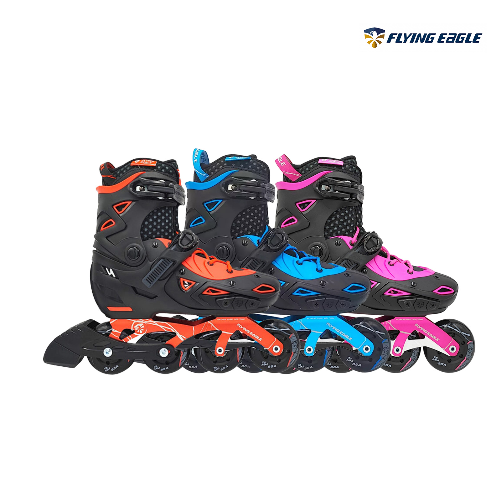 Giày patin trẻ em Flying Eagle S9 vỏ trong suốt phối màu